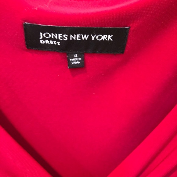 Red Knit Jones New York Dress - Picture 5 of 7
